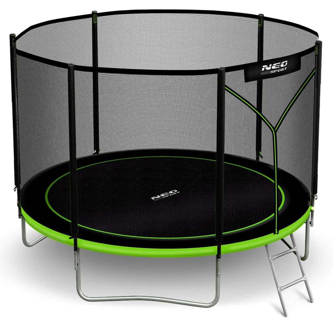 Vrtni trampolin Neo-Sport, Ø 312 cm (10 ft), vanjska mreža i ljestve, siva, var. NS-10Z231_2