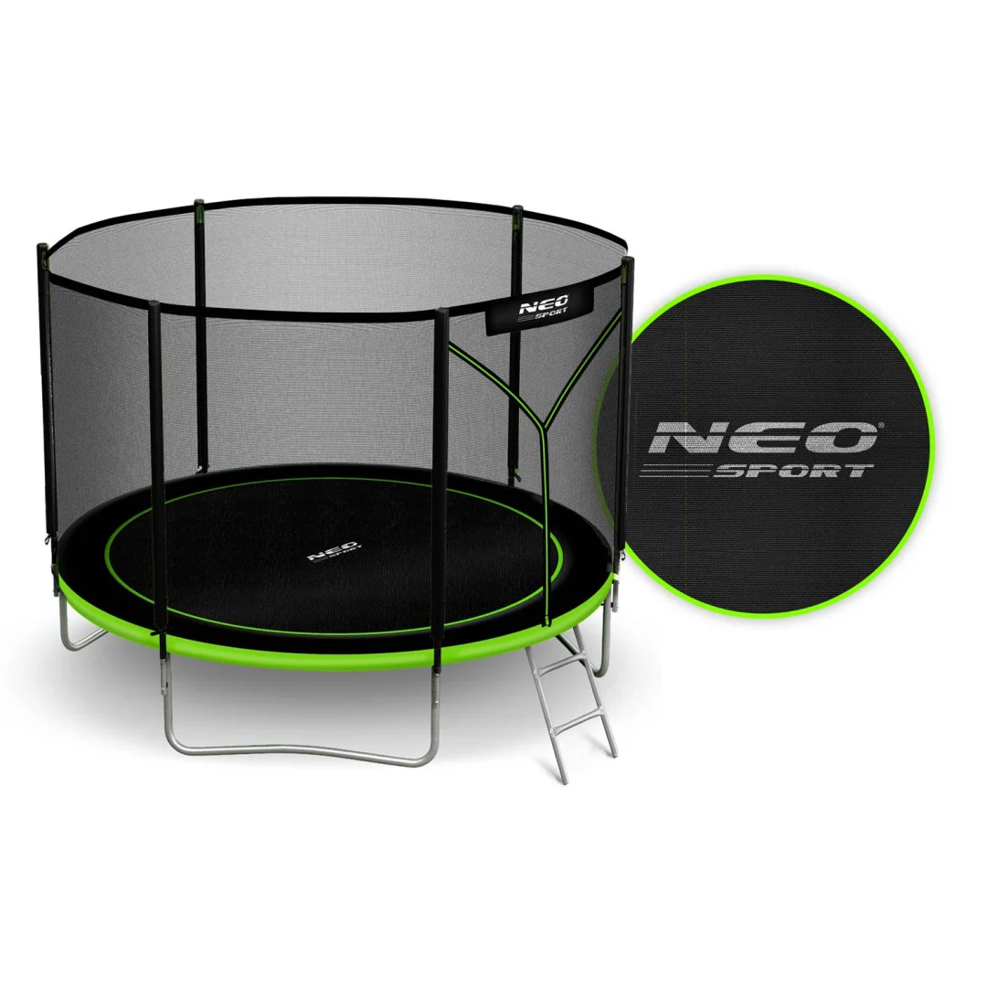 Vrtni trampolin Neo-Sport, Ø 312 cm (10 ft), vanjska mreža i ljestve, siva, var. NS-10Z231_3