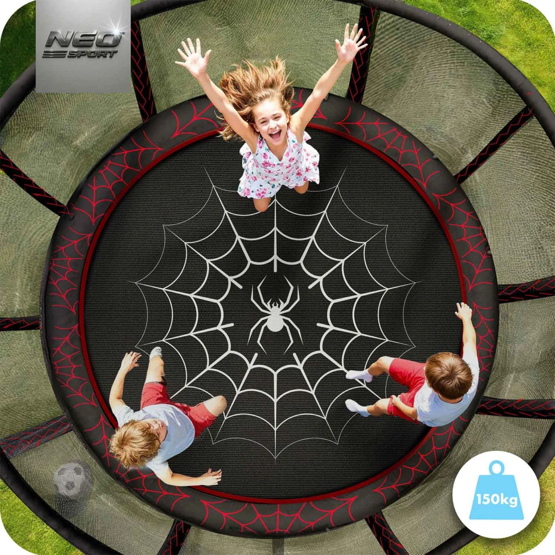 Vrtni trampolin Neo-Sport, Ø 312 cm (10 ft), vanjska mreža i ljestve, siva, var. NS-10Z241_2