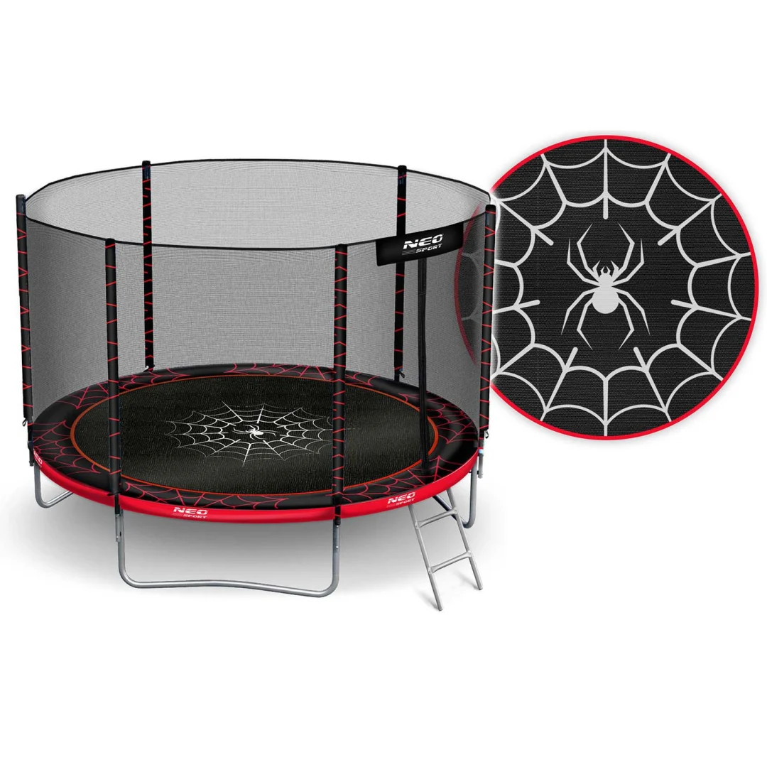 Vrtni trampolin Neo-Sport, Ø 312 cm (10 ft), vanjska mreža i ljestve, siva, var. NS-10Z241_4