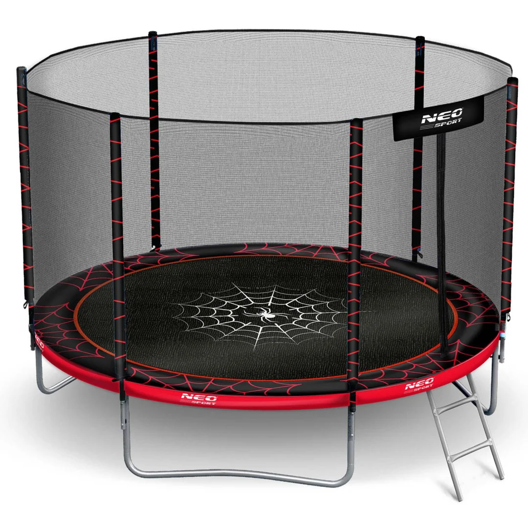 Vrtni trampolin Neo-Sport, Ø 312 cm (10 ft), vanjska mreža i ljestve, siva, var. NS-10Z241_8
