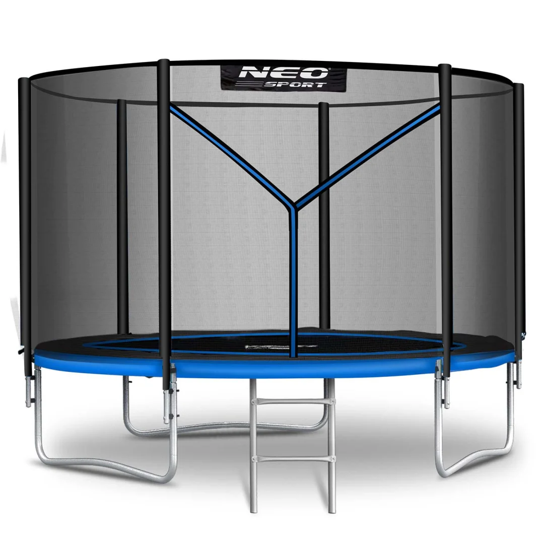Vrtni trampolin Neo-Sport, Ø 312 cm (10 ft), vanjska mreža i ljestve, siva_1