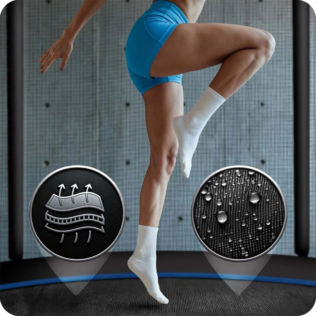 Vrtni trampolin Neo-Sport, Ø 312 cm (10 ft), vanjska mreža i ljestve, siva_14