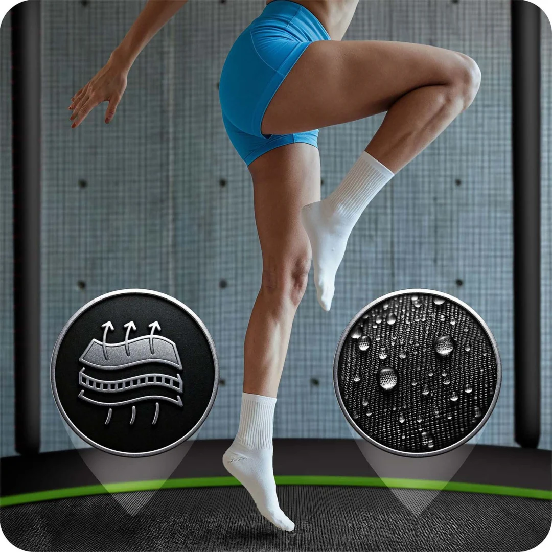 Vrtni trampolin Neo-Sport, Ø 374 cm (12 ft), vanjska mreža i ljestve, siva, var. NS-12Z231_8