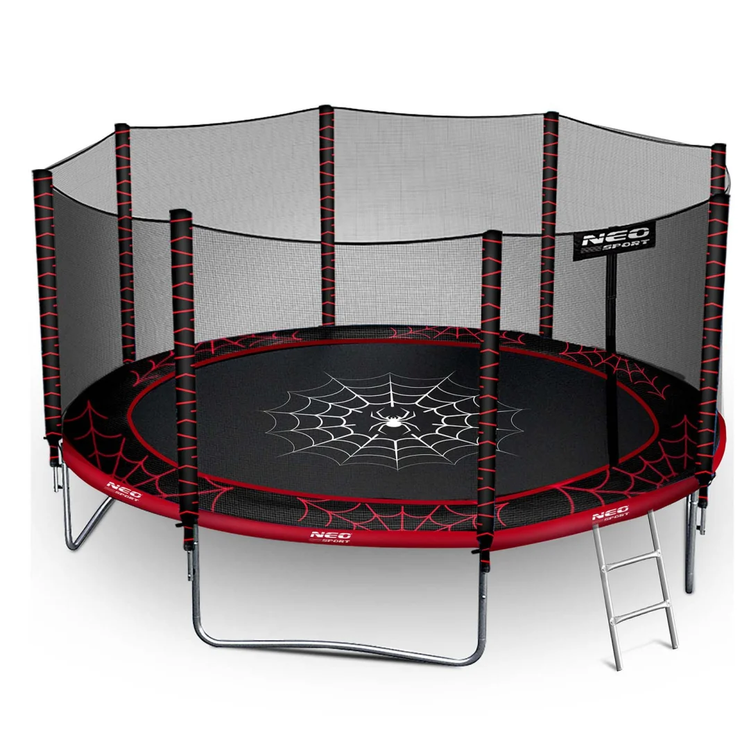 Vrtni trampolin Neo-Sport, Ø 374 cm (12 ft), vanjska mreža i ljestve, siva, var. NS-12Z241_3