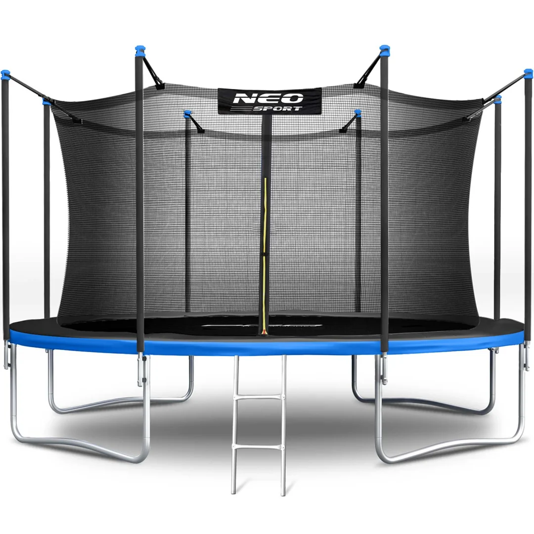 Vrtni trampolin Neo-Sport, Ø 404 cm (13 ft), unutarnja mreža i ljestve, siva, var. NS-13W241_1