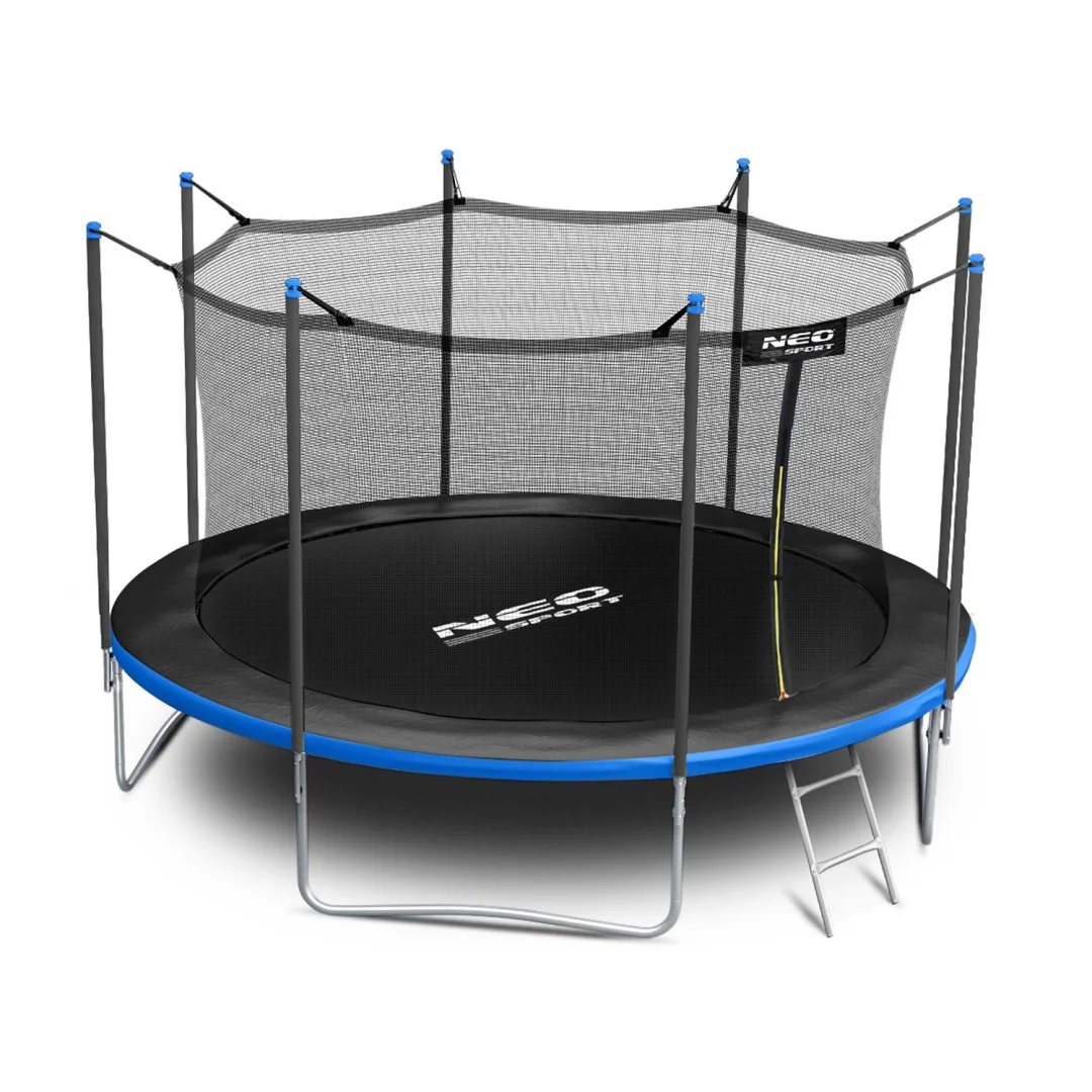 Vrtni trampolin Neo-Sport, Ø 404 cm (13 ft), unutarnja mreža i ljestve, siva, var. NS-13W241_2