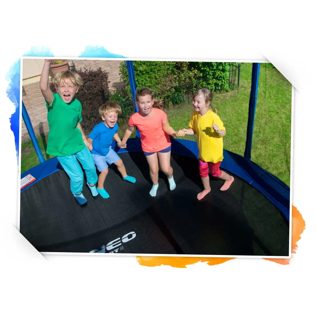 Vrtni trampolin Neo-Sport, Ø 404 cm (13 ft), unutarnja mreža i ljestve, siva_7
