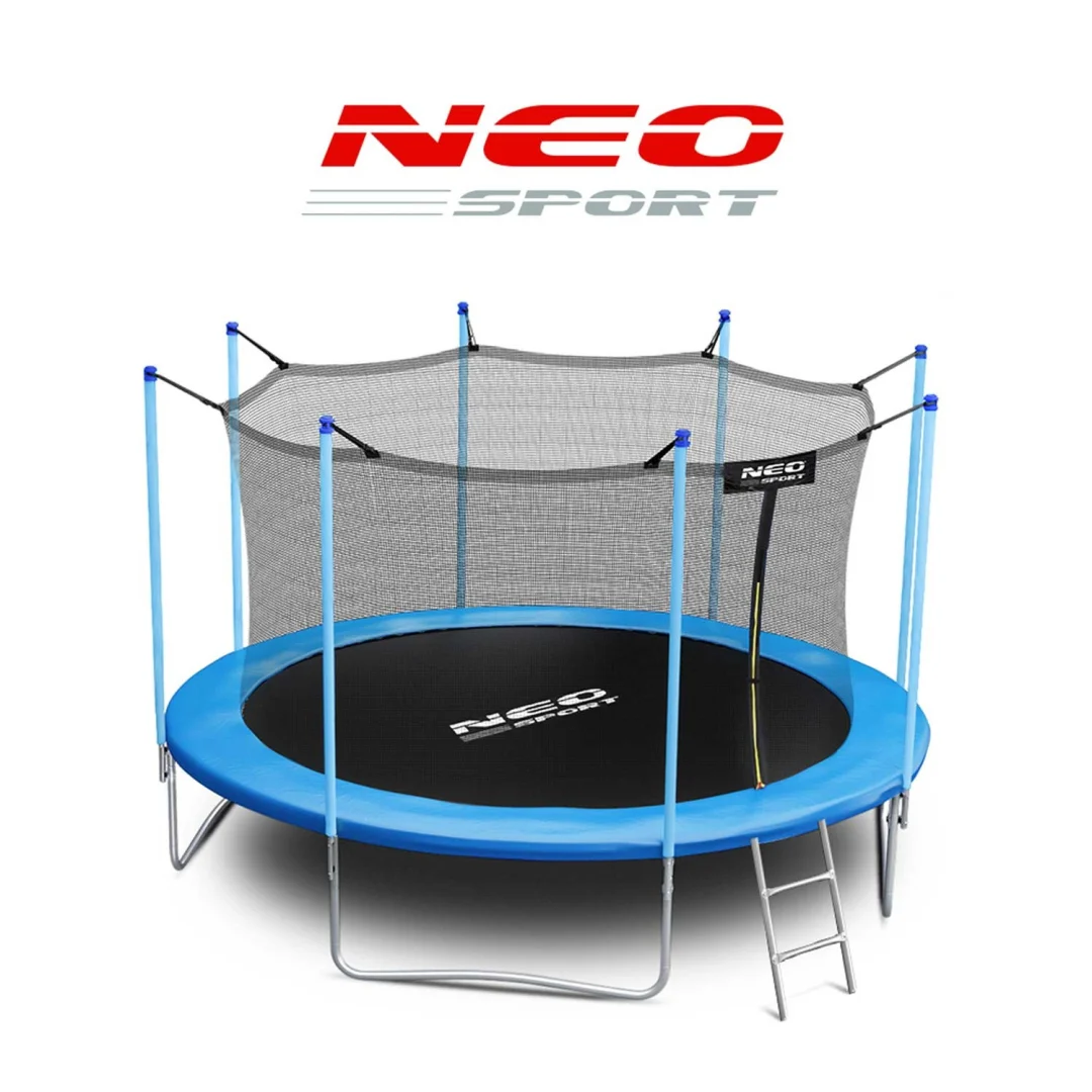Vrtni trampolin Neo-Sport, Ø 404 cm (13 ft), unutarnja mreža, ljestve i stroj za mjehuriće_10