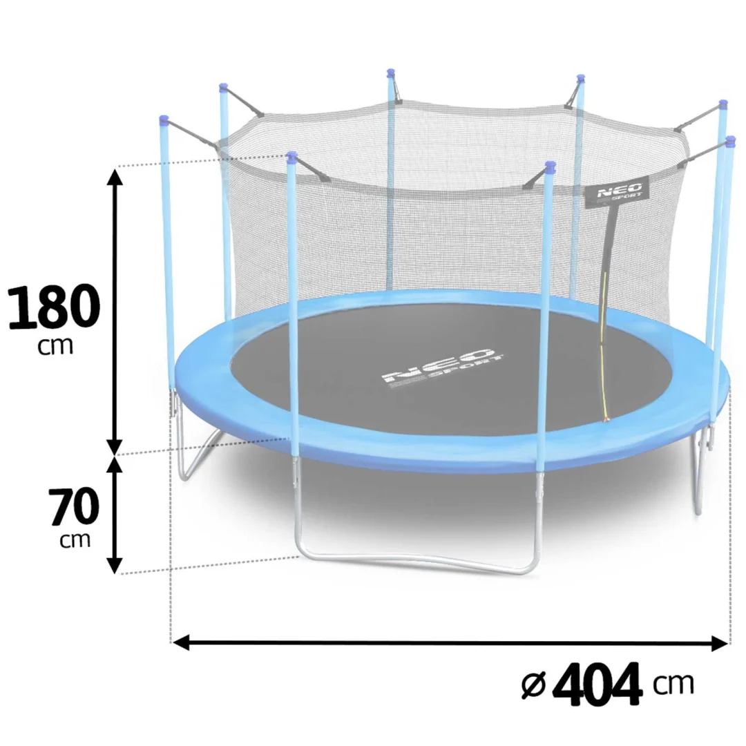 Vrtni trampolin Neo-Sport, Ø 404 cm (13 ft), unutarnja mreža, ljestve i stroj za mjehuriće_4