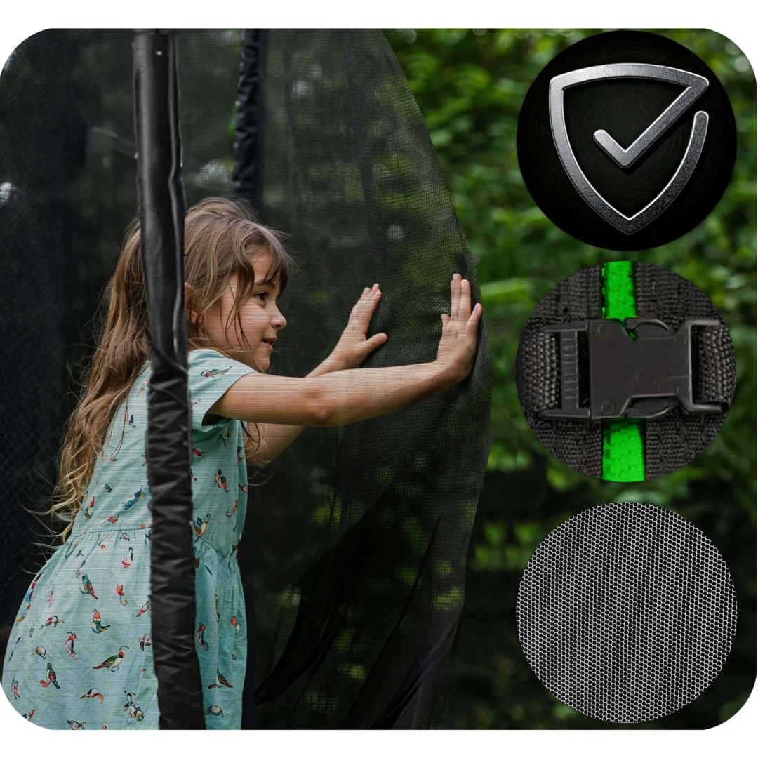 Vrtni trampolin Neo-Sport, Ø 465 cm (15 ft), vanjska mreža i ljestve, siva, var. NS-15Z231_11