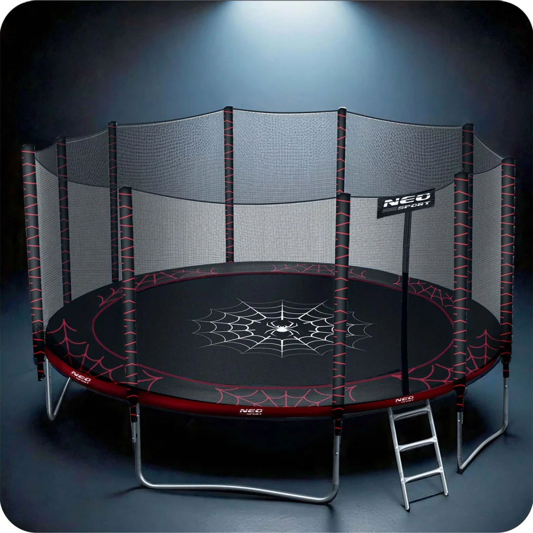 Vrtni trampolin Neo-Sport, Ø 465 cm (15 ft), vanjska mreža i ljestve, siva, var. NS-15Z241_5