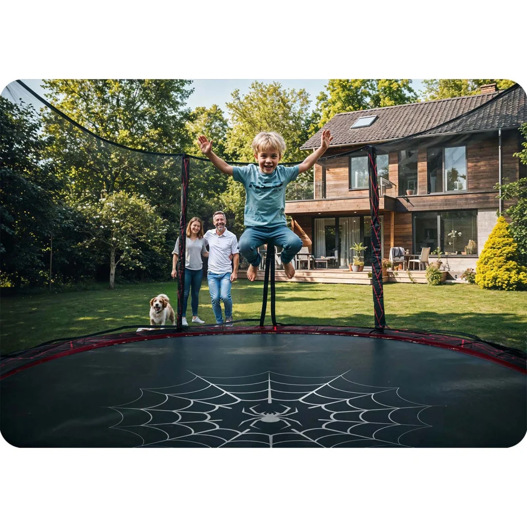 Vrtni trampolin Neo-Sport, Ø 465 cm (15 ft), vanjska mreža i ljestve, siva, var. NS-15Z241_6