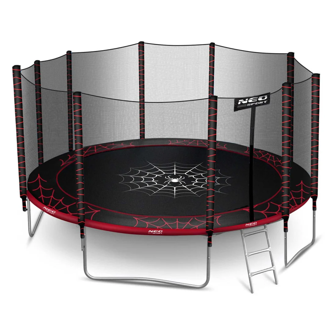 Vrtni trampolin Neo-Sport, Ø 465 cm (15 ft), vanjska mreža i ljestve, siva, var. NS-15Z241_8