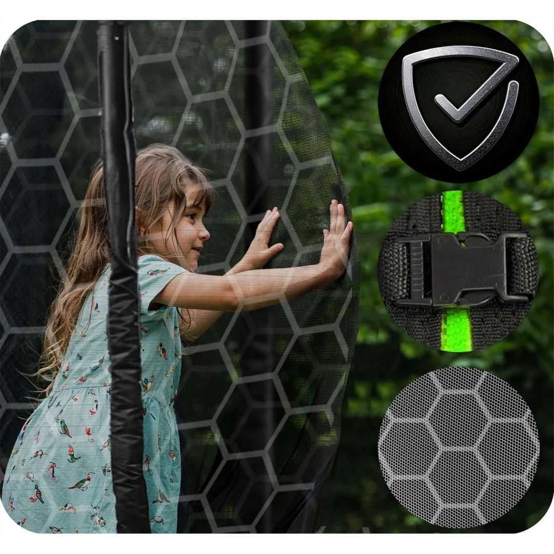 Vrtni trampolin Neo-Sport s unutarnjom mrežom i ljestvama, Ø 465 cm (15 stopa), siva, var. NS-15W231_12