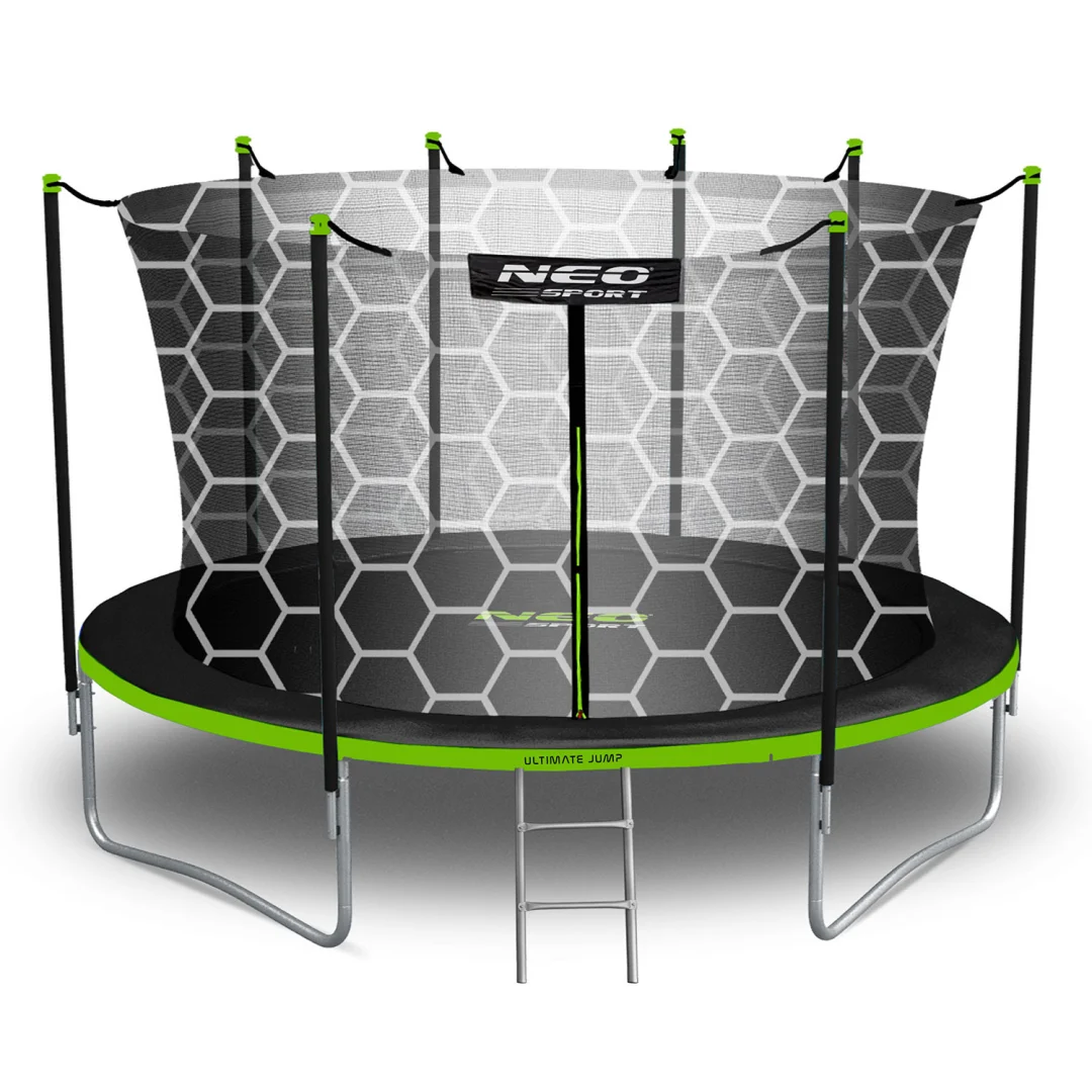 Vrtni trampolin Neo-Sport s unutarnjom mrežom i ljestvama, Ø 465 cm (15 stopa), siva, var. NS-15W231_3