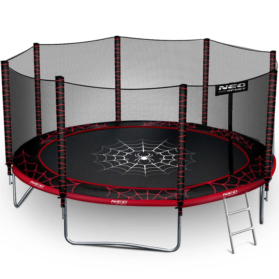 Vrtni trampolin Neo-Sport s vanjskom mrežom i ljestvama, Ø 435 cm (14 stopa), siva, var. NS-14Z241_3