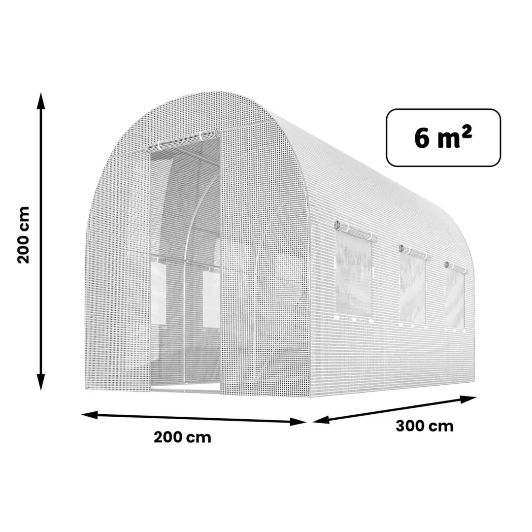 Vrtni tunel 2 x 3 m (6 m2) bijeli Plonos_4