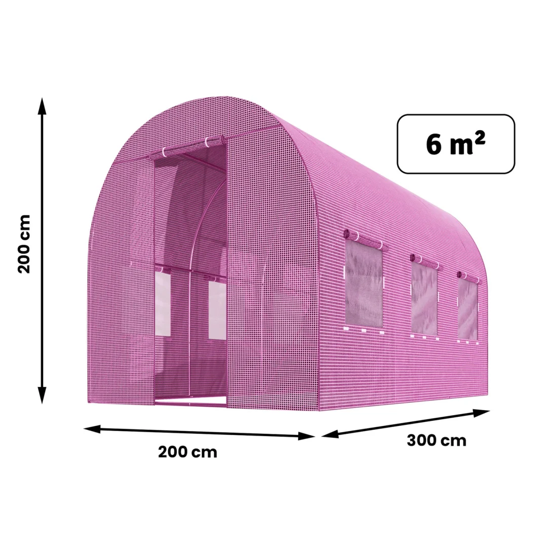 Vrtni tunel 2 x 3 m (6 m2) ružičasti Plonos_4
