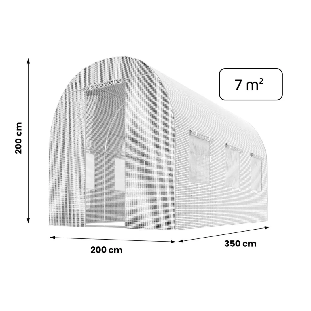 Vrtni tunel 2 x 3,5 m (7 m2) bijeli Plonos_4
