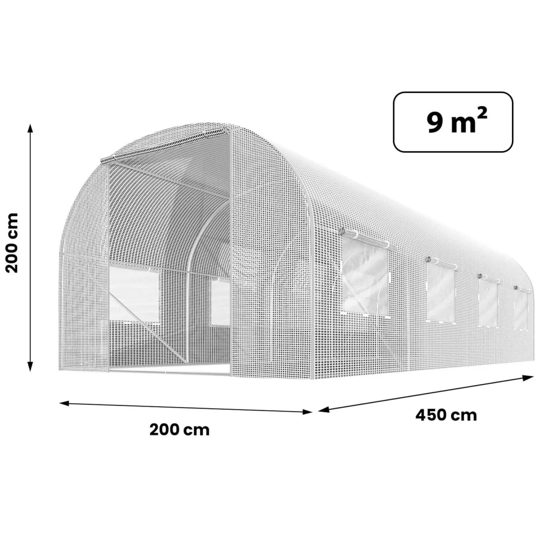 Vrtni tunel 2 x 4,5 m (9 m2) bijeli Plonos_11