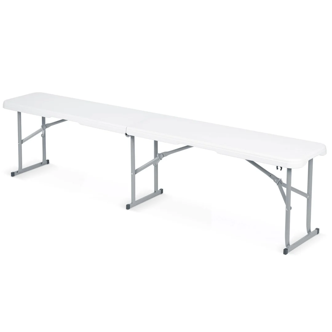 Vrtni ugostiteljski set Plonos, stol + 2 klupe, 180 cm, bijeli_3