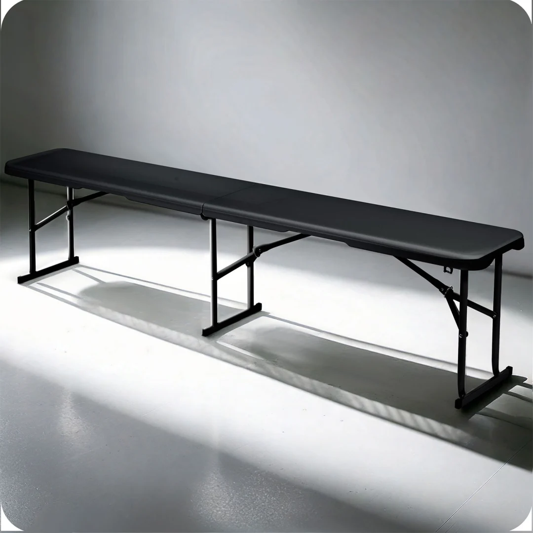 Vrtni ugostiteljski set Plonos, stol + 2 klupe, 180 cm, crni_12