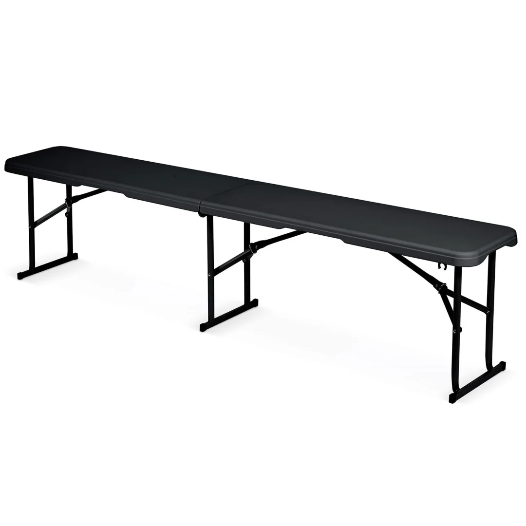 Vrtni ugostiteljski set Plonos, stol + 2 klupe, 180 cm, crni_3