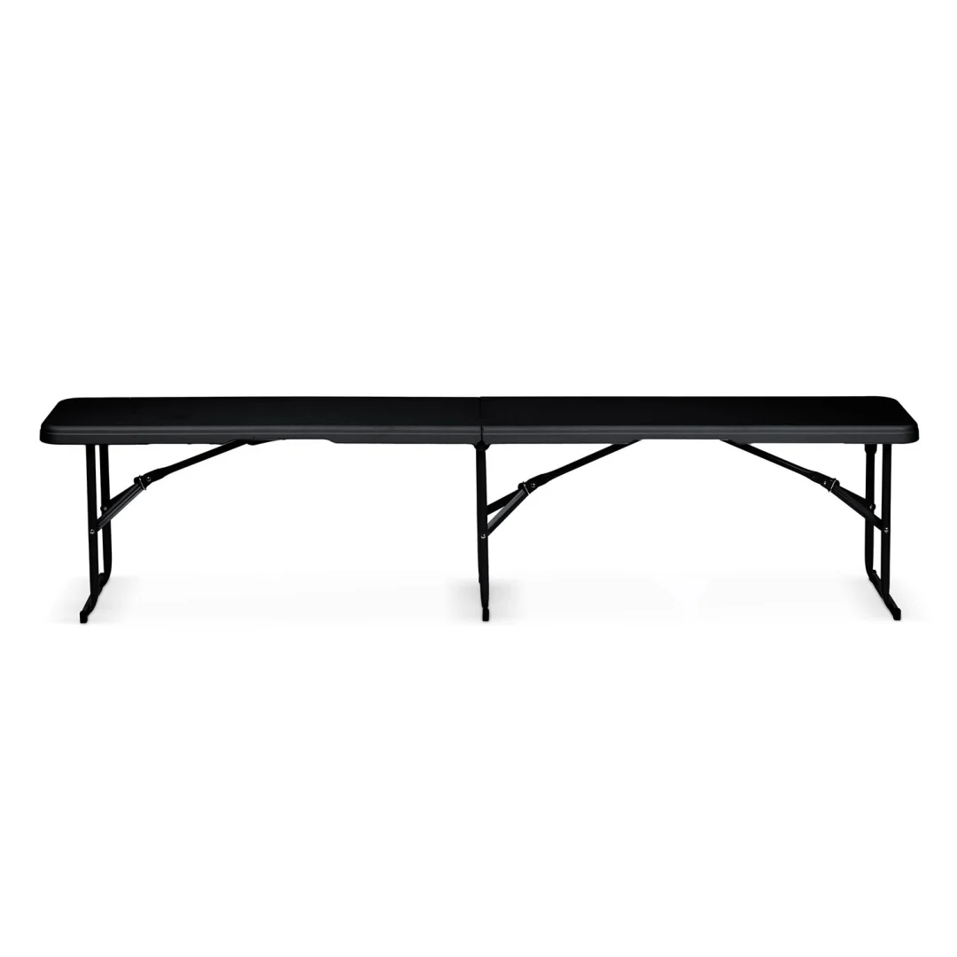 Vrtni ugostiteljski set Plonos, stol + 2 klupe, 180 cm, crni_5