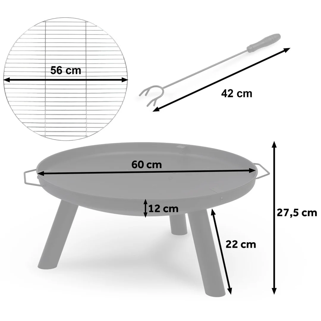 Vrtno ognjište s rešetkom 60 cm Berdsen BD-881_3