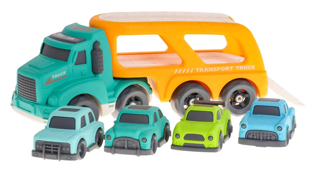 Vučno vozilo žuto BIOplastika + 4 autića 18m+_6