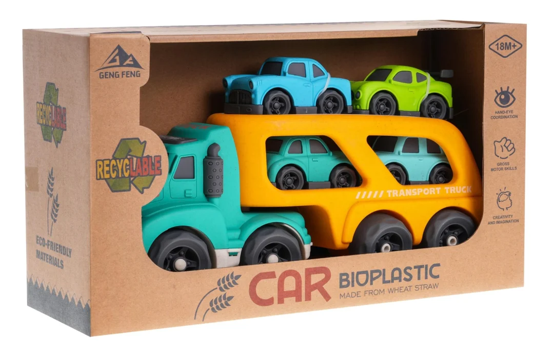 Vučno vozilo žuto BIOplastika + 4 autića 18m+_9
