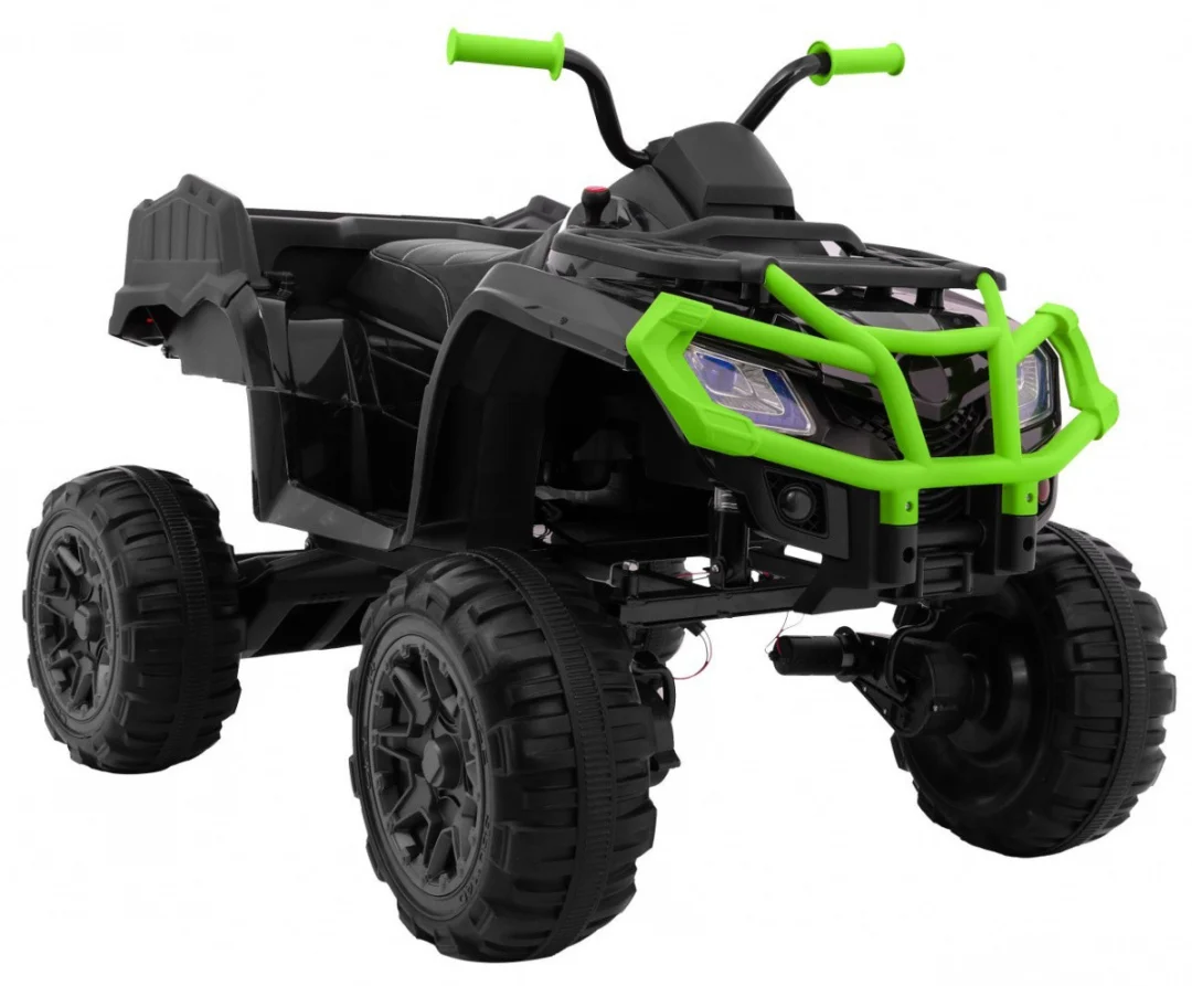 XL ATV Quad na baterije za djecu crno-zeleni + 4x4 pogon + nosač za prtljagu + spori start + EVA quad na akumulator_11