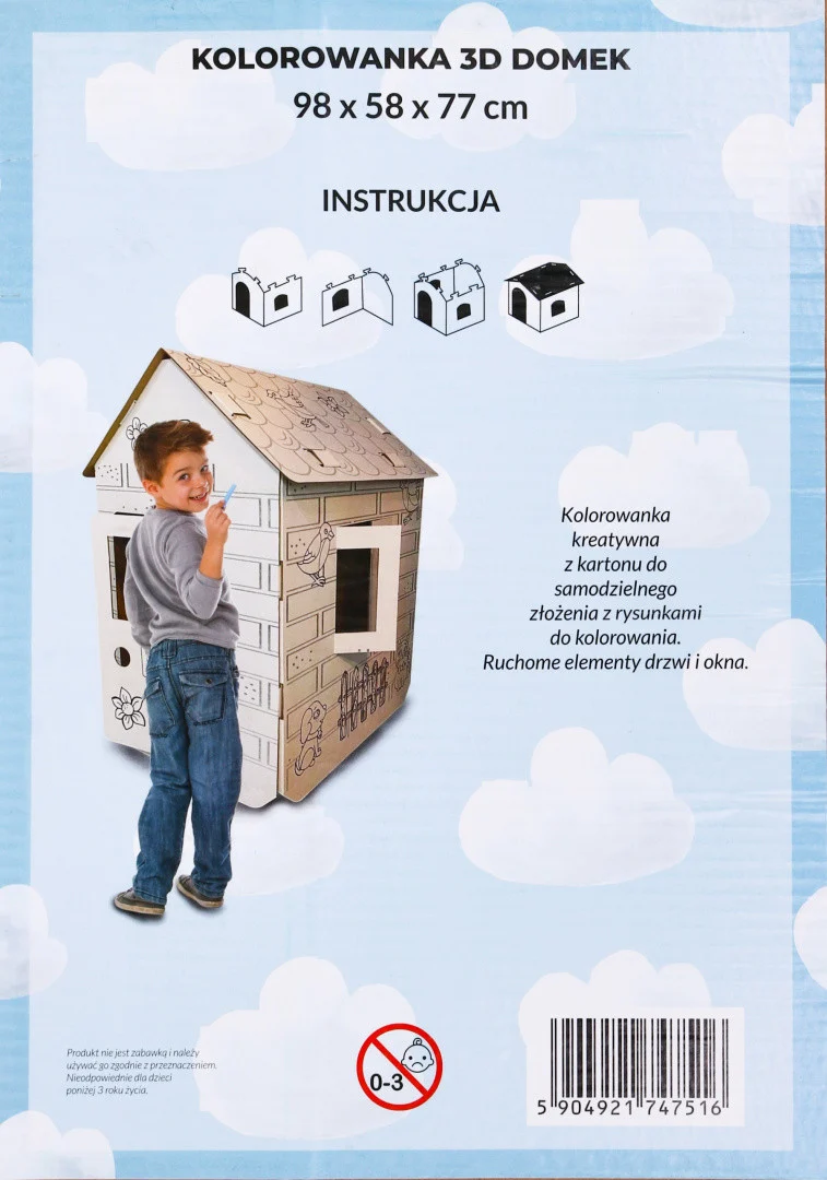 XXL kartonska kuća s konjima za bojanje 3+_2