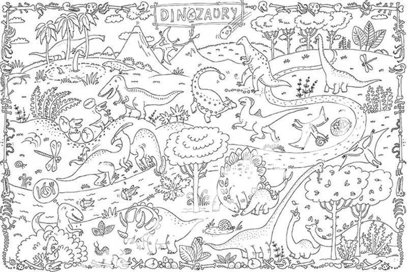 XXL poster za bojanje poda Svijet dinosaura_2