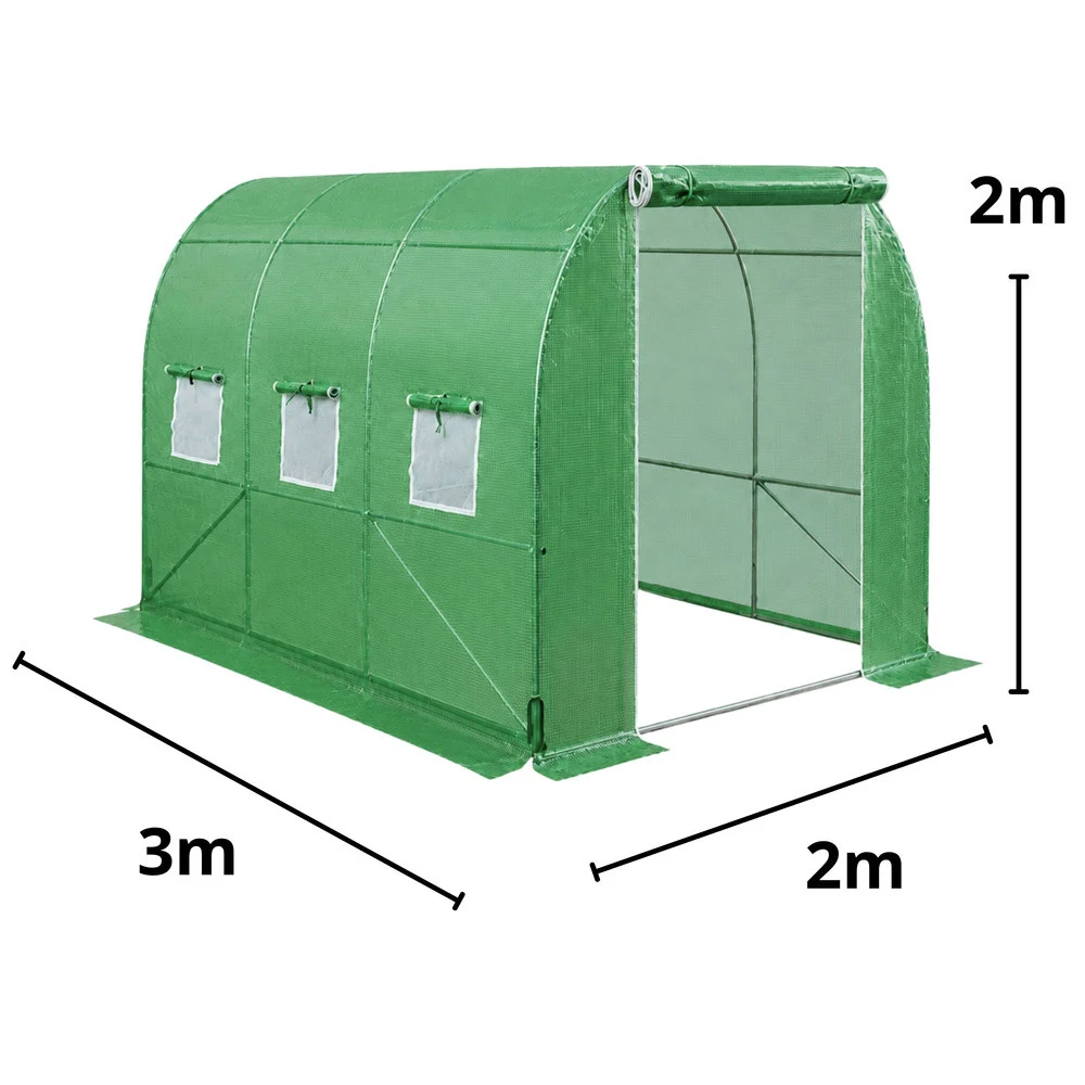 Zeleni UV tunel za povrće s prozorima 2x3 M 6M²_5