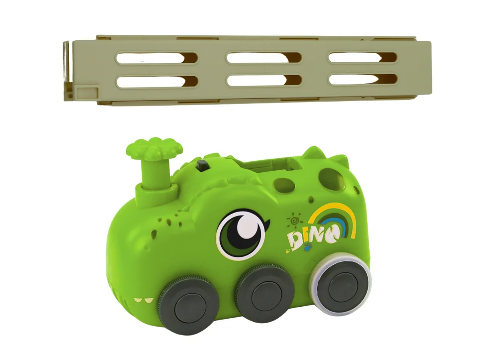 Zeleni automobil s dinosaurusom - set domina u 4 boje_3