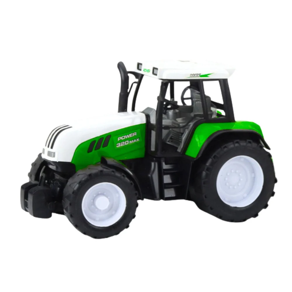 Zeleni poljoprivredni traktor s prikolicom i mješalicom za stočnu hranu 50 cm_4