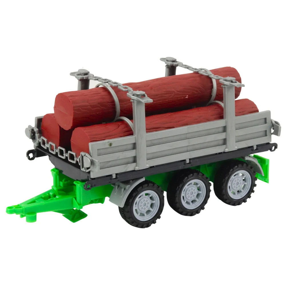 Zeleni poljoprivredni traktor s prikolicom za trupce 47 cm_4