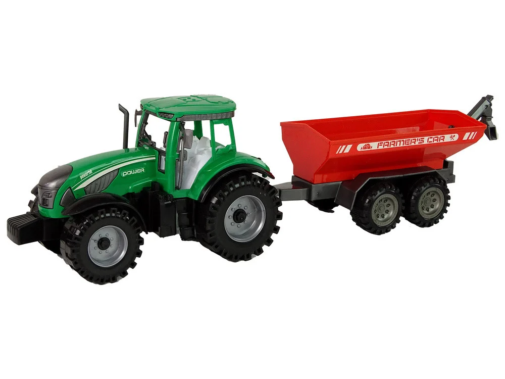 Zeleni traktor s crvenom prikolicom Fraktalni pogon_2