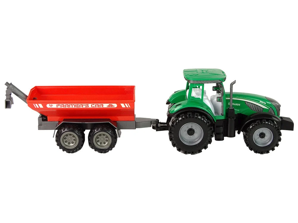 Zeleni traktor s crvenom prikolicom Fraktalni pogon_5