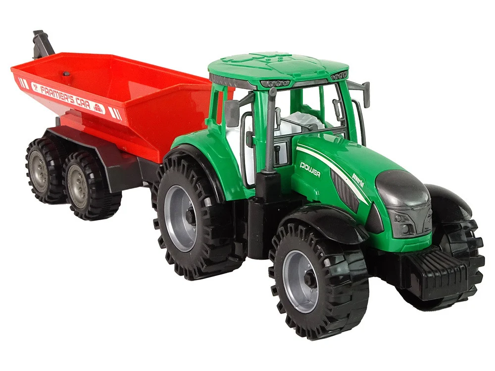 Zeleni traktor s crvenom prikolicom Fraktalni pogon_6