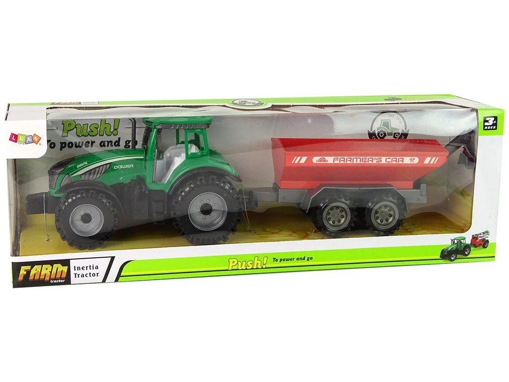 Zeleni traktor s crvenom prikolicom Fraktalni pogon_7