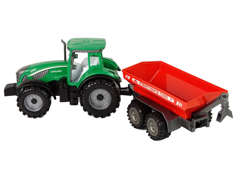 Zeleni traktor s crvenom prikolicom Fraktalni pogon_8