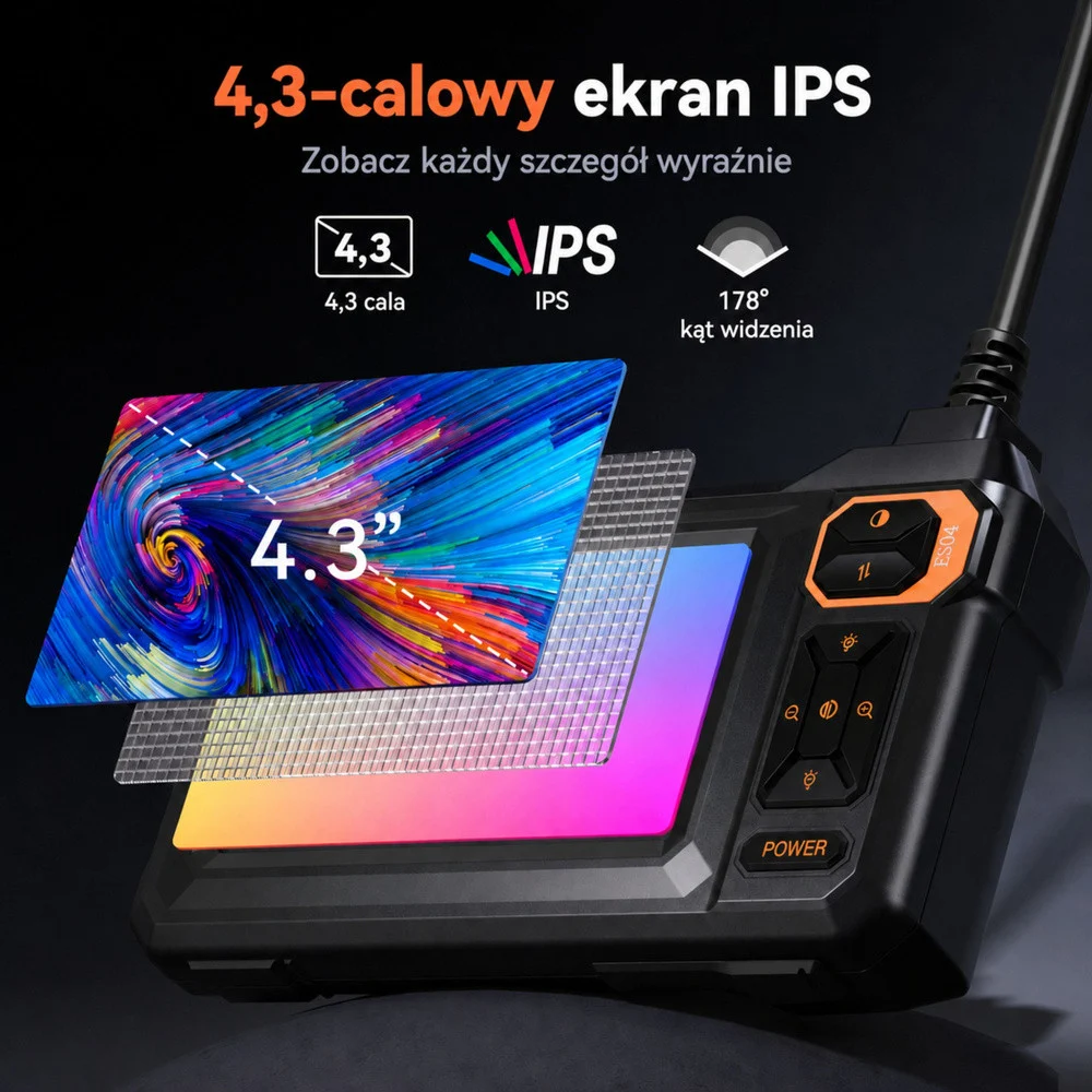 Žičana endoskopska inspekcijska kamera s 8 LED dioda LCD 4,3'' IP67_6