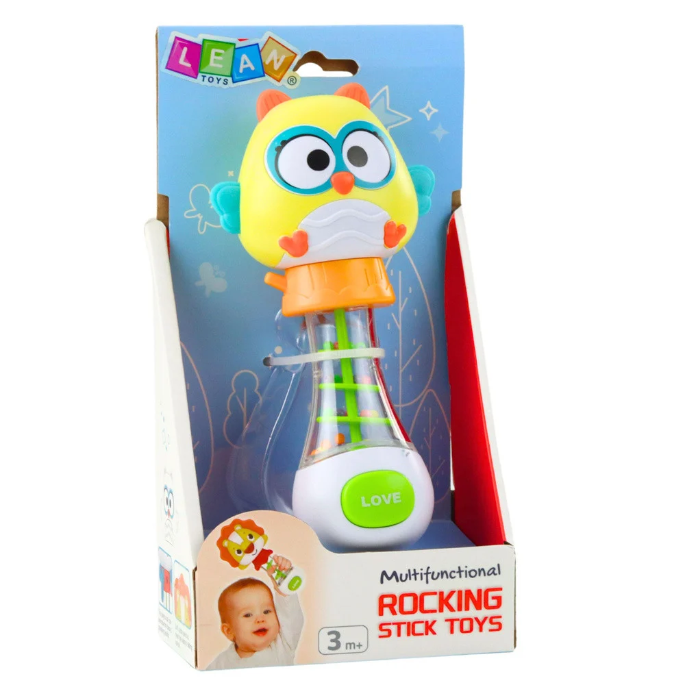 Zvečka za bebe sova sa šarenim lopticama 17 cm_5