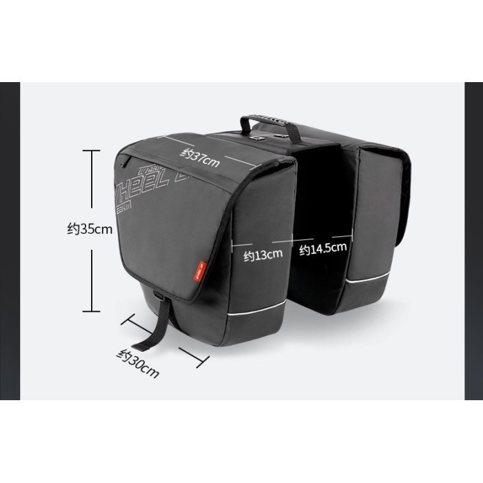 Biciklistička torba na prtljažnik bočna - Wheel-UP - dvostruka crna_9