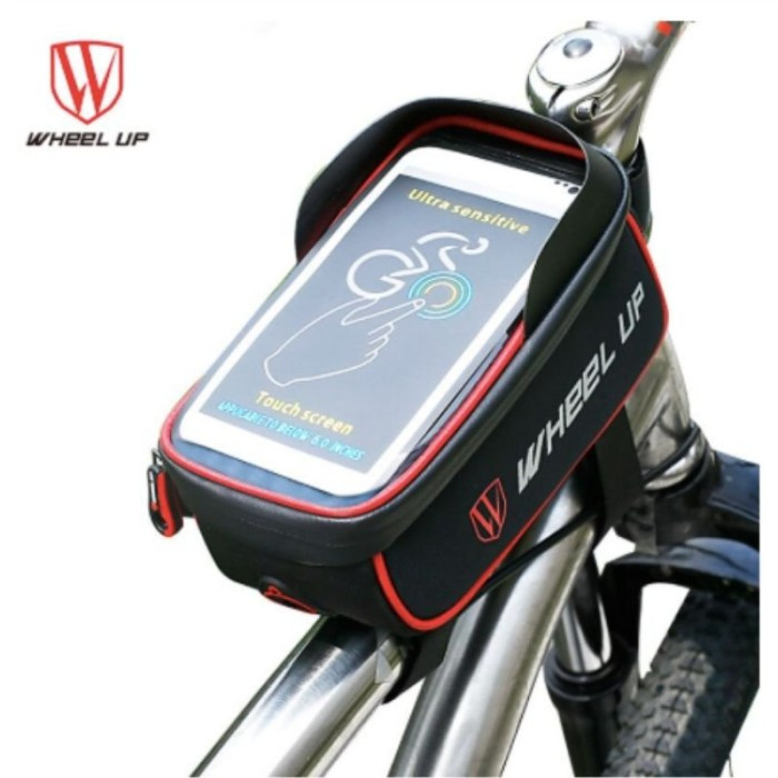 Biciklistička torba na ram s navlakom na telefon Wheel Up crvena_13