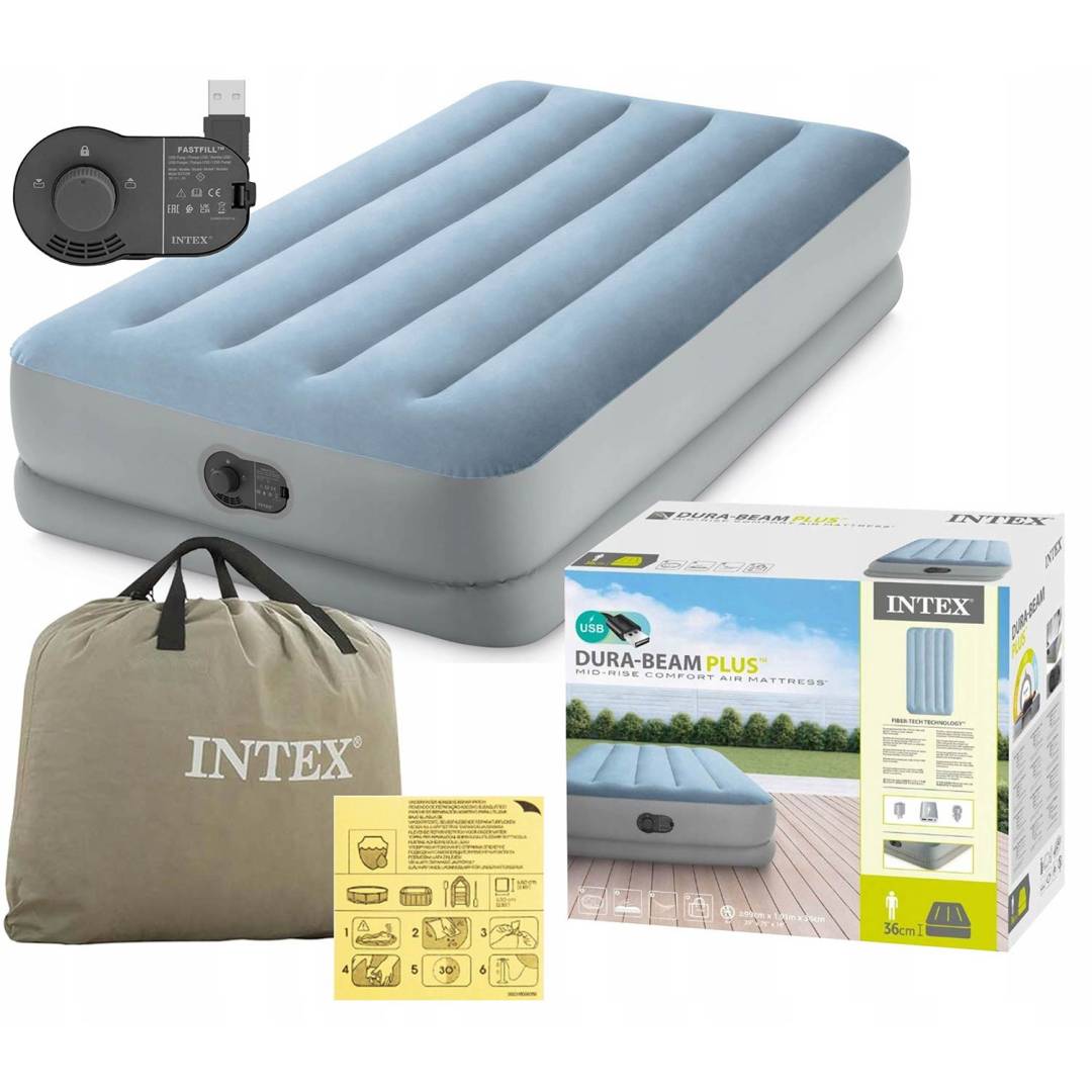 Intex madrac na napuhavanje 191 x 99 x 36 cm s ugrađenom USB pumpom_1
