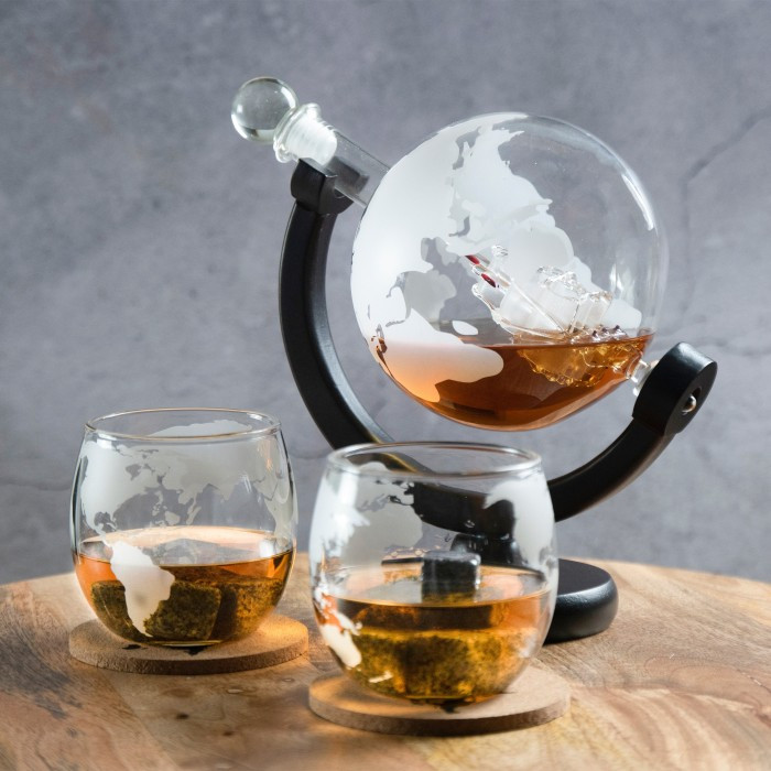 Komplet za Whisky globus Deluxe - karafa i čaše_2